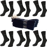 Nakkie's luxe katoenen sokken die niet knellen - 6 paar - Maat 39/42 - Ruime boord - Wijde boord - Naadloos - Zwart - Cadeau tip - vaderdag kado tip
