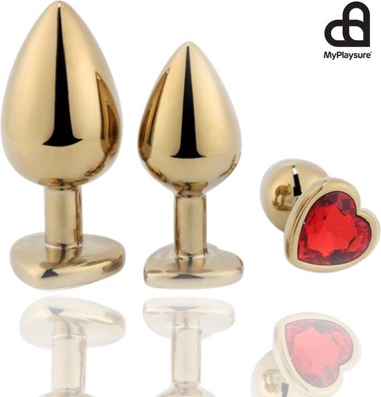 MyPlaysure Butterfly ButtPlug Set 3-delig - Goud