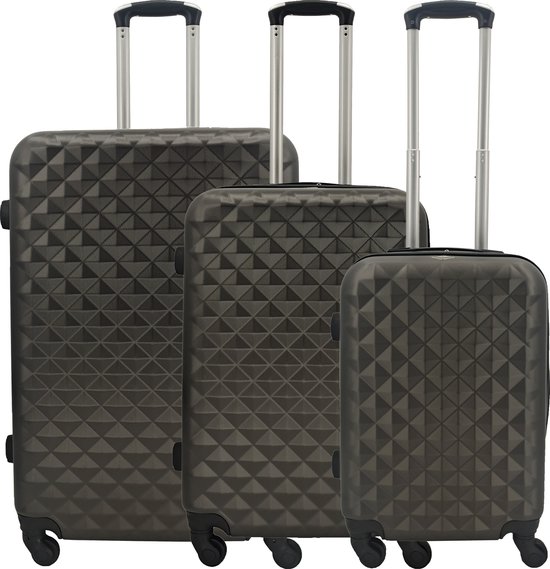 SB Travelbags kofferset - 3 delige 'Expandable' koffer - Donker Grijs
