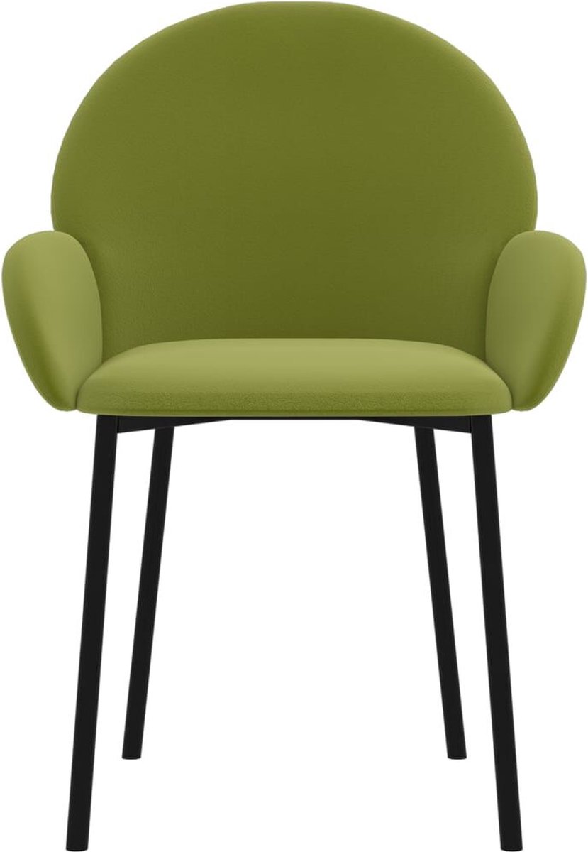 vidaXL - Eetkamerstoelen - 2 - st - fluweel - lichtgroen
