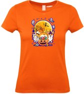 Dames T-shirt Halloween Hondjes | Halloween kostuum kind dames heren | verkleedkleren meisje jongen | Oranje | maat M