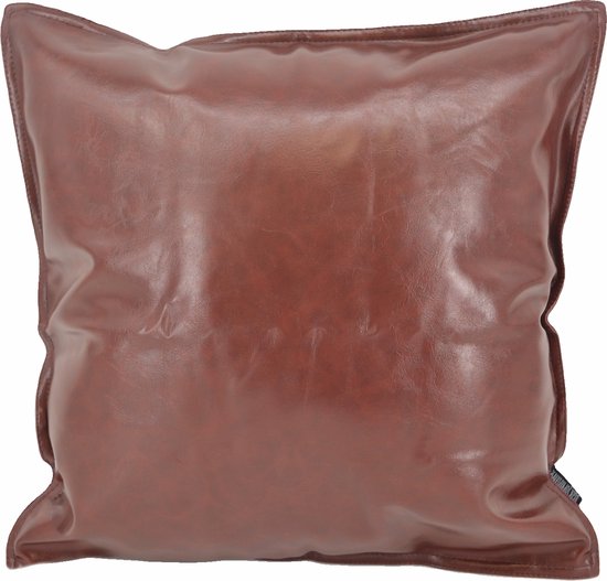 Shiny Leather Bordeaux Rood Kussenhoes | PU Leder / Kunstleder | 45 x 45 cm