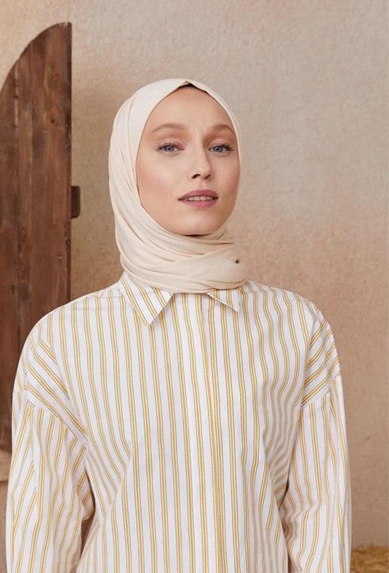 Hijab Jersey CREAM Sjaal Hoofddoek Turban Jersey Scarf Sjawl