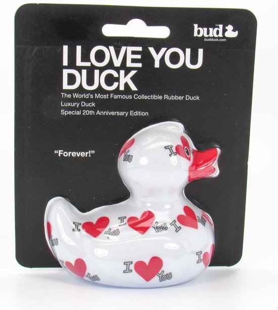 Duckshop I Franse fan badeend I pieptje I L: 8 cm I incl. badentsleutelhanger in de set