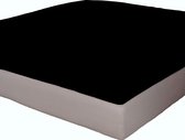 Homee Topper Hoeslaken Jersey Stretch zwart - 140x200/210/220 cm hoogte 7 t/m 12 cm - 100% katoen