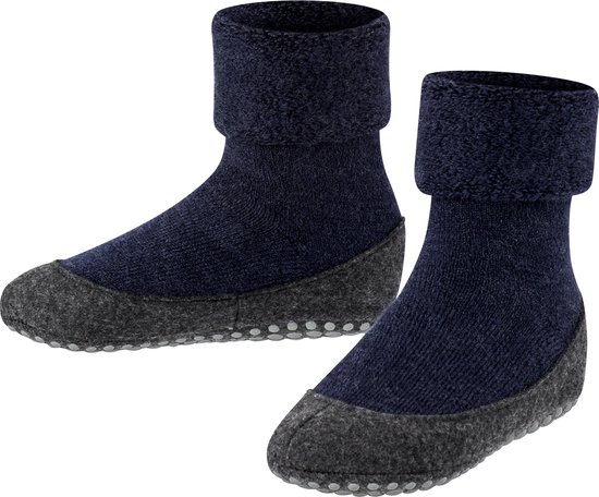 FALKE Cozyshoe Slip Sock Renforced Without Pattern Respirant Solid Stud Print Anti-Slip On Sole Merino Wool Blauw Unisex Chaussettes - Taille 23-24