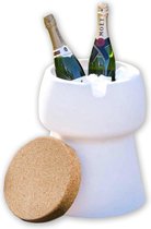 Bubalou Champ Kruk - Wijn / Bier / Frisdrank / Champagnekoeler - Bijzettafel - Offwhite/wit - kurk