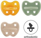 Hevea | dental Moss green , classic  & Sandy Nude | Orthodontisch 3-36 maand |  | 100 % natuurrubber | Kroontjes