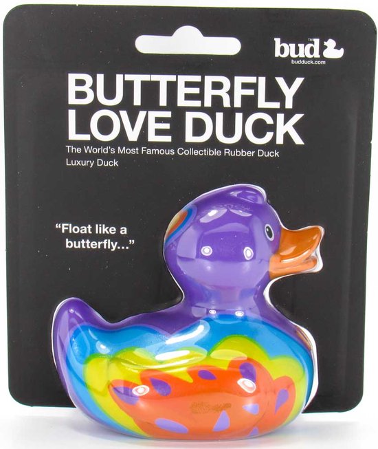 LUXURY BUTTERFLY LOVE DUCK NEW COLOURS 2020 - vlinder en liefdeskriebels badeendBUDDUCK van BudDuck — afbeelding 3