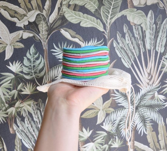 16 bamboe make up pads remover herbruikbare incl. waszak - Ecologische wattenschijfjes - wasbaar