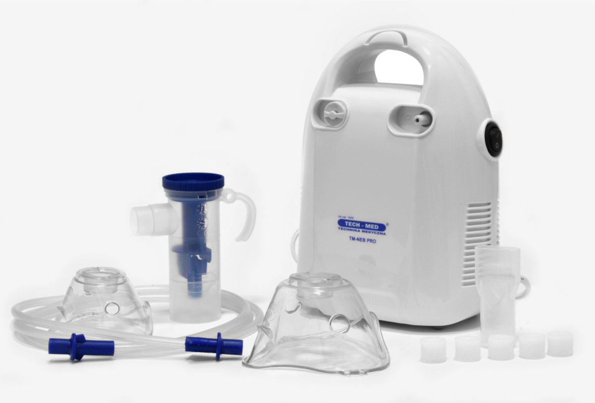 Tech-Med - Inhalator voor volwassenen en kinderen Compressorinhalator Aerosoltherapie Vernevelaar