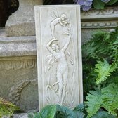 Betonnen tuinbeeld - muurplaat nimf en engel A