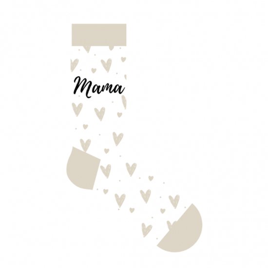 the big gifts-sokken-mama-beige-wit-maat36/40