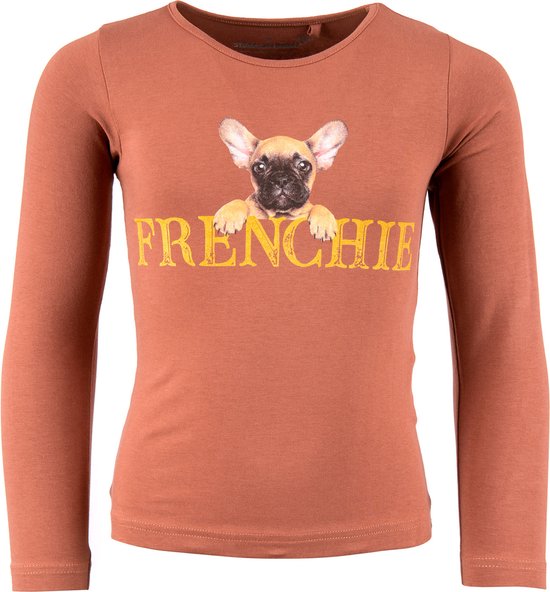 Stones And Bones Meisjes Tshirt Blissed Frenchie Brown - 164