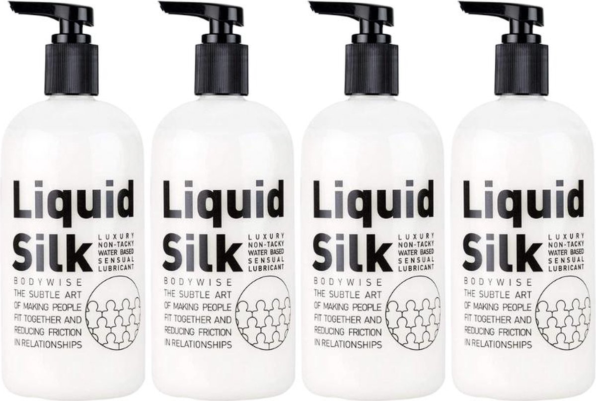 Liquid Silk glijmiddel waterbasis 4 x 250 ml - voordeelverpakking
