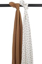 Meyco Baby Mini Panther swaddle - 2-pack - hydrofiel - toffee - 120x120cm