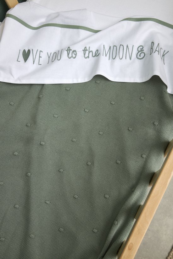 Meyco Baby Mini Knots wiegdeken - forest green - 75x100cm van Meyco — afbeelding 3