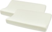 Housse de matelas à langer Meyco Uni - pack de 2 - tissu éponge - blanc cassé - 50x70cm