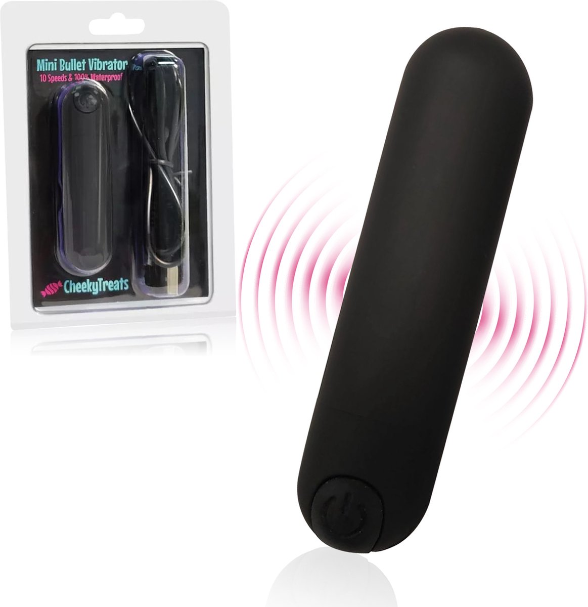 Goedkoopste CheekyTreats Mini Bullet Vibrator – Mini Vibrators Voor Clitoris Voor Vrouwen Oplaadbaar- Zwart