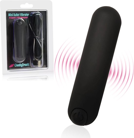 CheekyTreats Mini Bullet Vibrator – Mini Vibrators Voor Clitoris Voor Vrouwen Oplaadbaar- Zwart