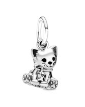 Charmes d'argent | chat mignon | Convient à Pandora | Compatible avec Pandora | Breloques Charmes Perles