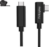 Fritzplay© Link kabel geschikt voor Oculus Quest 2 | USB C naar C kabel | 5 meter/16ft | incl klittenband