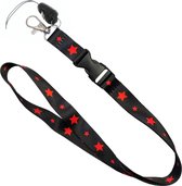 Fako Bijoux® - Keycord Print - Lanière - Lanière - Porte-Badge - 51cm - 20mm - Etoiles Rouges