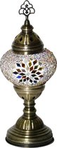 Oosterse mozaiek tafellamp - Mixcolour - Hoogte 30cm - Diameter bol(len) 13,5cm