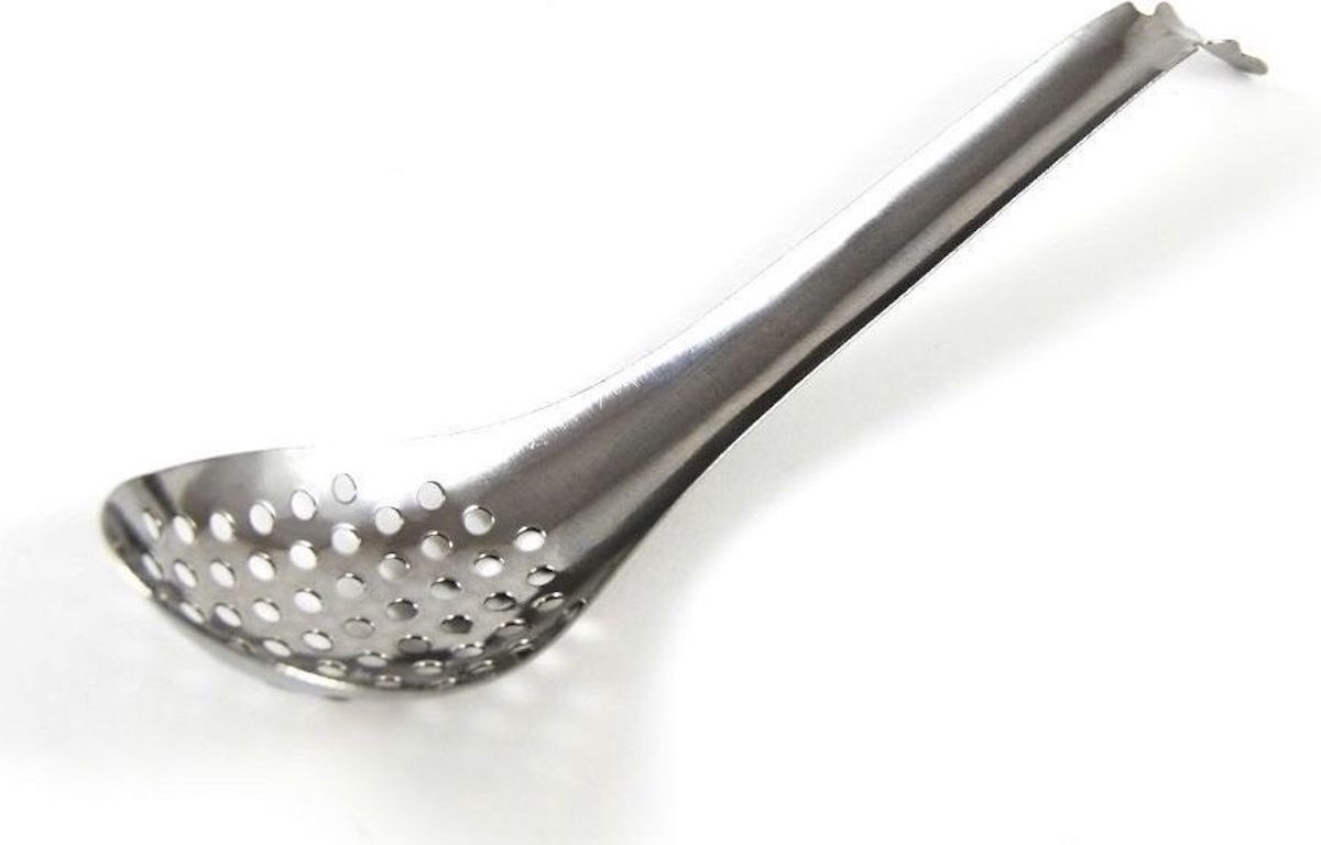 Geperforeerde Lepel ('Slotted Spoon') - Moleculair Koken Opvanglepel - RVS - Precisie Tool voor Sferificatie - Geperforeerd Ontwerp voor Perfecte Kaviaarparels - Ergonomisch & Duurzaam - Moderne Gastronomie