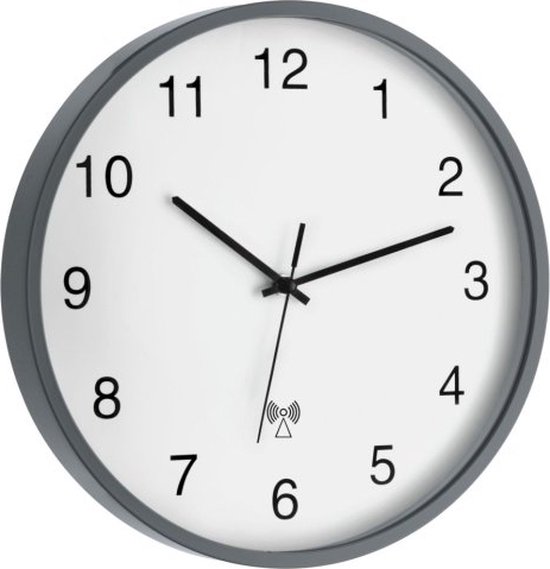 TFA Dostmann Funk-Wanduhr, 300 Mm, Kupferrand – Geräuschloses Sweep-Uhrwerk, Inkl. Batterie, DCF-77