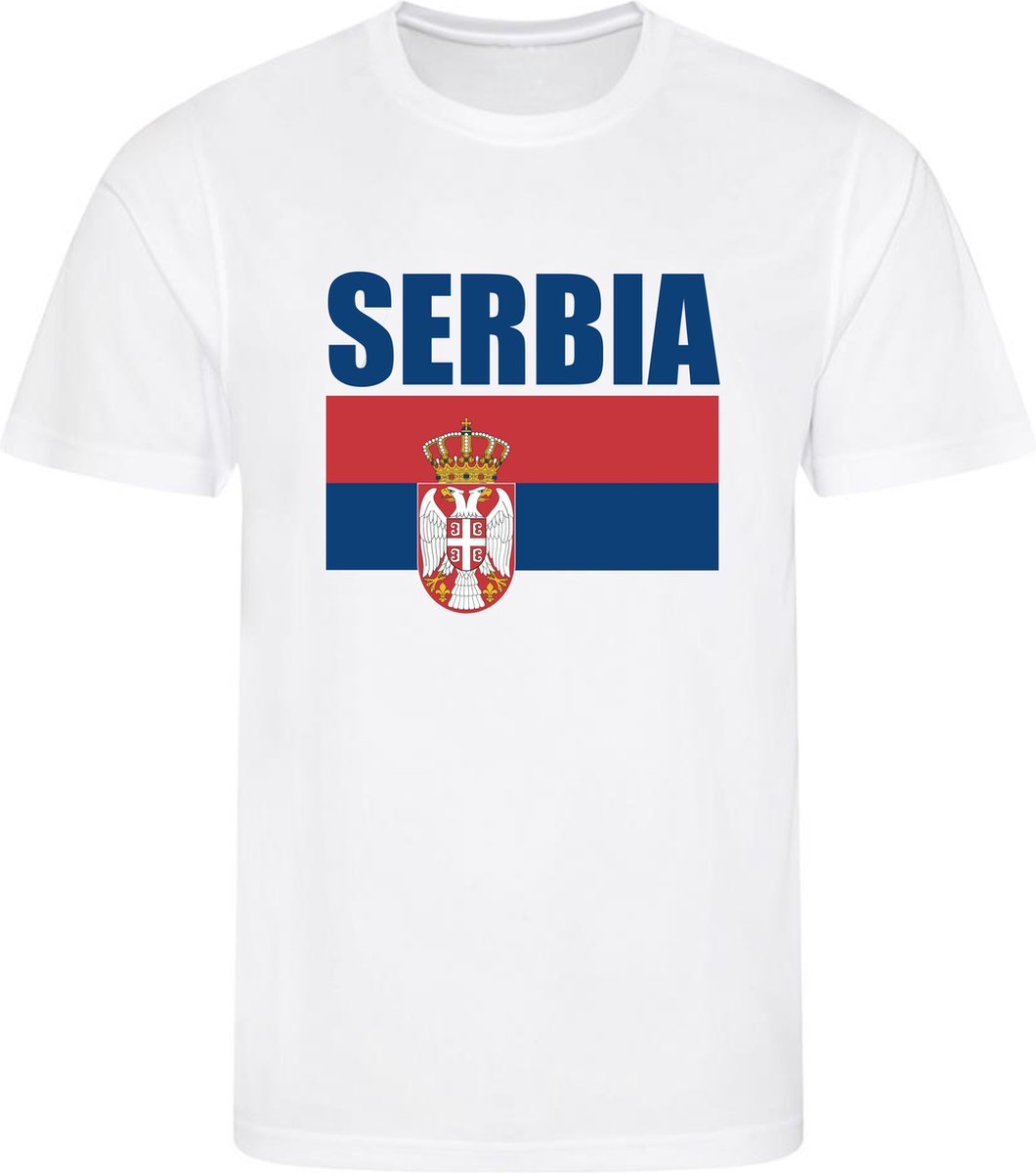 WK - Servie - Serbia - T-shirt Wit - Voetbalshirt - Maat: S - Wereldkampioenschap voetbal