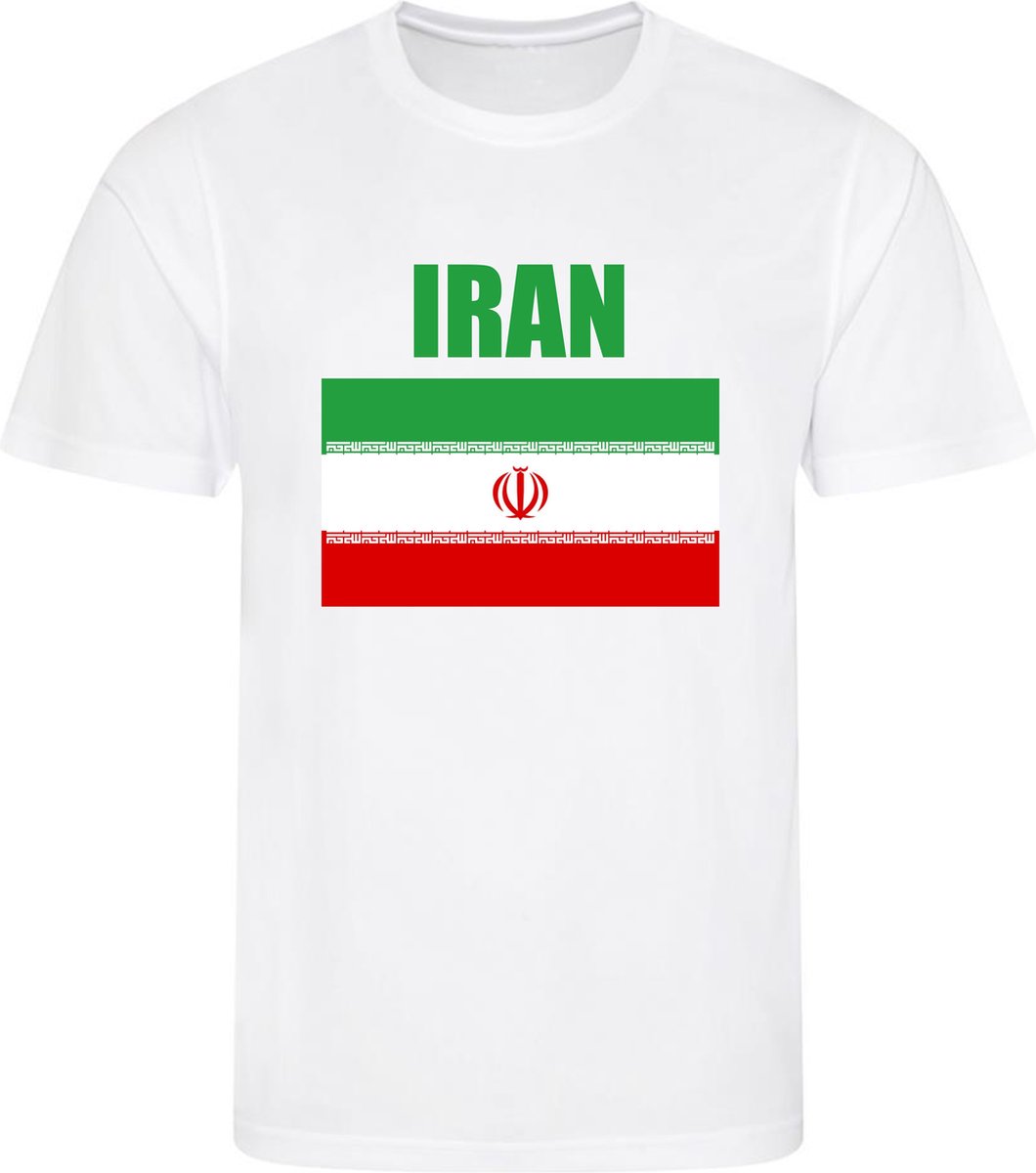 WK - Iran - T-shirt Wit - Voetbalshirt - Maat: S - Wereldkampioenschap voetbal