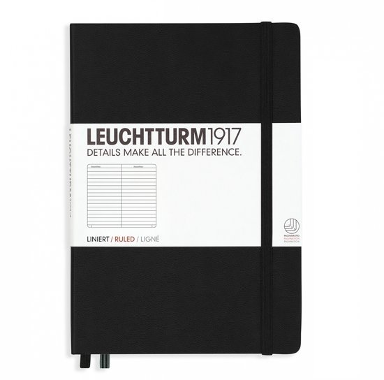 Leuchtturm1917 Notitieboek Zwart - Medium - Gelinieerd