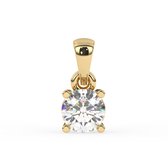 Diamo Diamonds 9-DD013-YG-50-P Gouden Hangertje met Diamant - Dames - Lab Grown Diamond - 0,50ct - Recycled Goud - 14 Karaat - Chatonzetting - Geelgoud