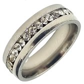 Tesoro Mio Michel – Dames Ring Voor Vrouw – Staal In Kleur Zilver – Met Zirkonia Stenen – 17 mm / Maat 53