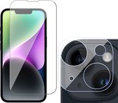Screenprotector geschikt voor iPhone 14 - Gehard Glas Beschermglas Tempered Glass Screen Protector - Camera Lens Protector