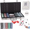 Afbeelding van het spelletje Luxe Pokerset - Alumium Koffer met sleutels - 300 Chips - 5 Dobbelstenen - Texas Strong - 6 personen -  Pokerkoffer - Eigen Casino