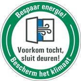 Energie besparen sticker sluiten deuren 400 mm