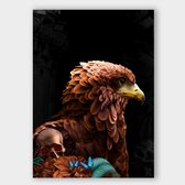 Poster Roman Hawk - Plexiglas - 100x140 cm  | Wanddecoratie - Interieur - Art - Wonen - Schilderij - Kunst