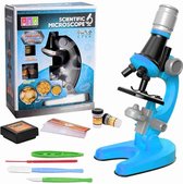 Hoobi® Microscoop Voor Kinderen - Junior Microscoop - Veel Accessoires - Biologisch - Wetenschap - Educatief - Tot X1200 - LED Verlichting - Kinder Speelgoed - Junior - Blauw