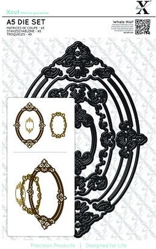 A5 Die Set (3pcs) Ornate Frames Oval