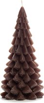 Rustik Lys Kerstboom Kaars - Coffee Bruin - 10x20cm - 42 branduren