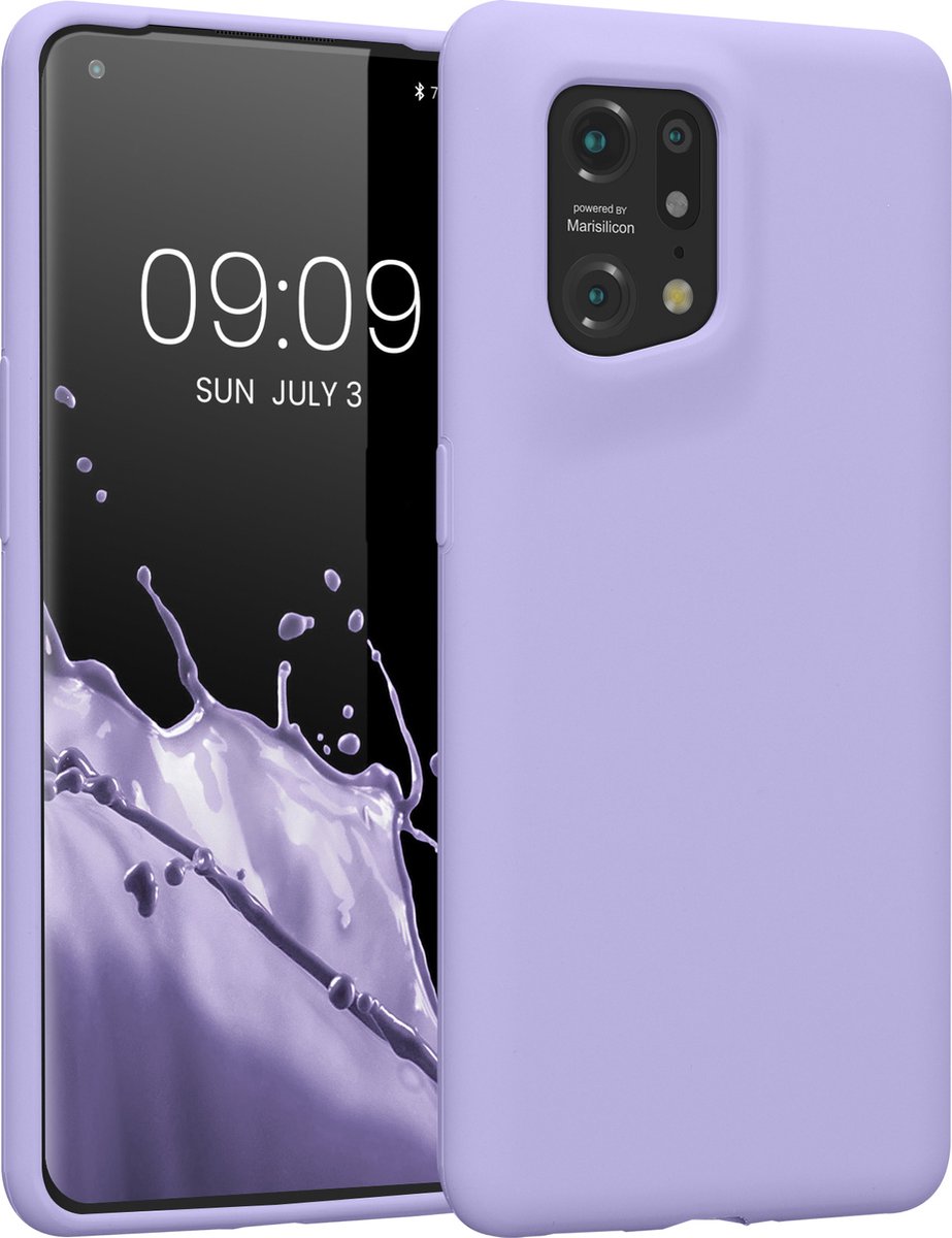 kwmobile telefoonhoesje geschikt voor Oppo Find X5 (5G) - Hoesje met siliconen coating - Smartphone case in lavendel