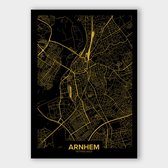Poster Plattegrond Arnhem - Papier - 50x70 cm | Wanddecoratie - Interieur - Art - Wonen - Schilderij - Kunst
