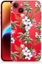 GSM Hoesje iPhone 14 Plus Doorzichtig Hoesje Flamingo Palms