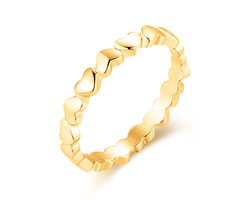 Twice As Nice Ring in edelstaal, hartjes 54