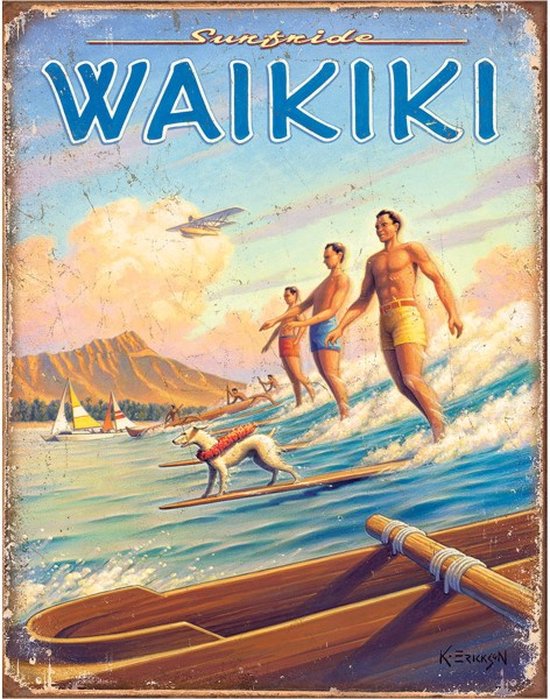 Wandbord - Sunnfride Waikiki Surfing