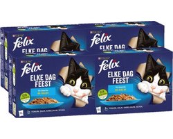 4x Felix - Elke Dag Feest Vis Selectie in Gelei - Kattenvoer - 12x85g