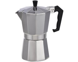 Percolator espresso koffiemaker - 300 ml - aluminium - voor 6 kopjes - Koffiezetapparaat - Italiaanse koffiezetter