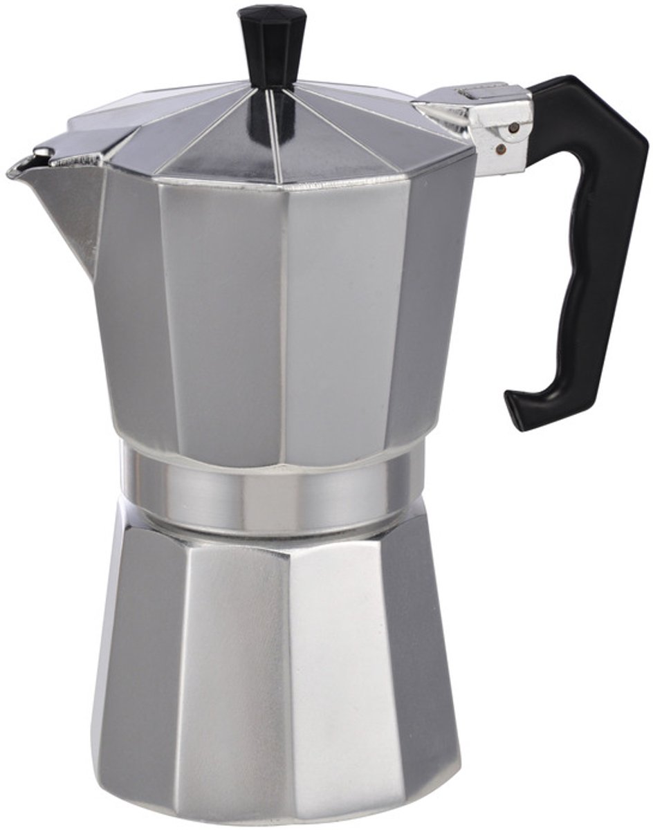 Percolator espresso koffiemaker - 300 ml - aluminium - voor 6 kopjes - Koffiezetapparaat - Italiaanse koffiezetter